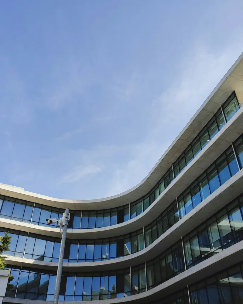 Facade of a modern office building.